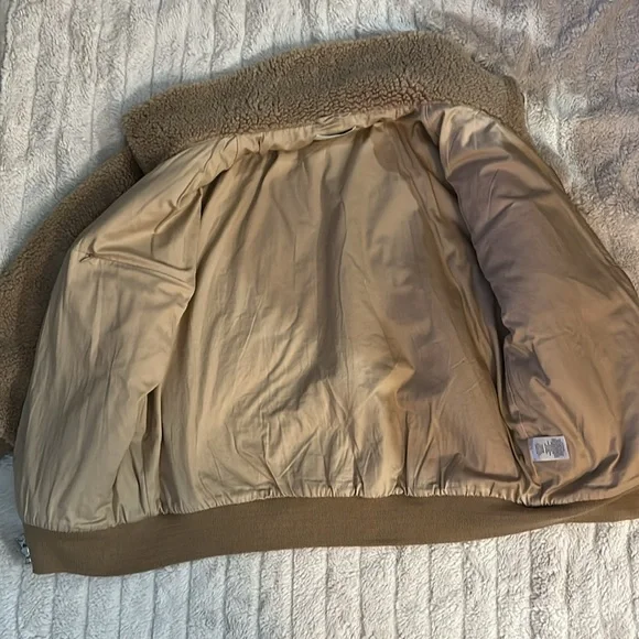 Wilfred Free The Teddy Full Zip Jacket Tan Large with pockets - Picture 8 of 13